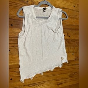 JCrew women’s white pom pom tank